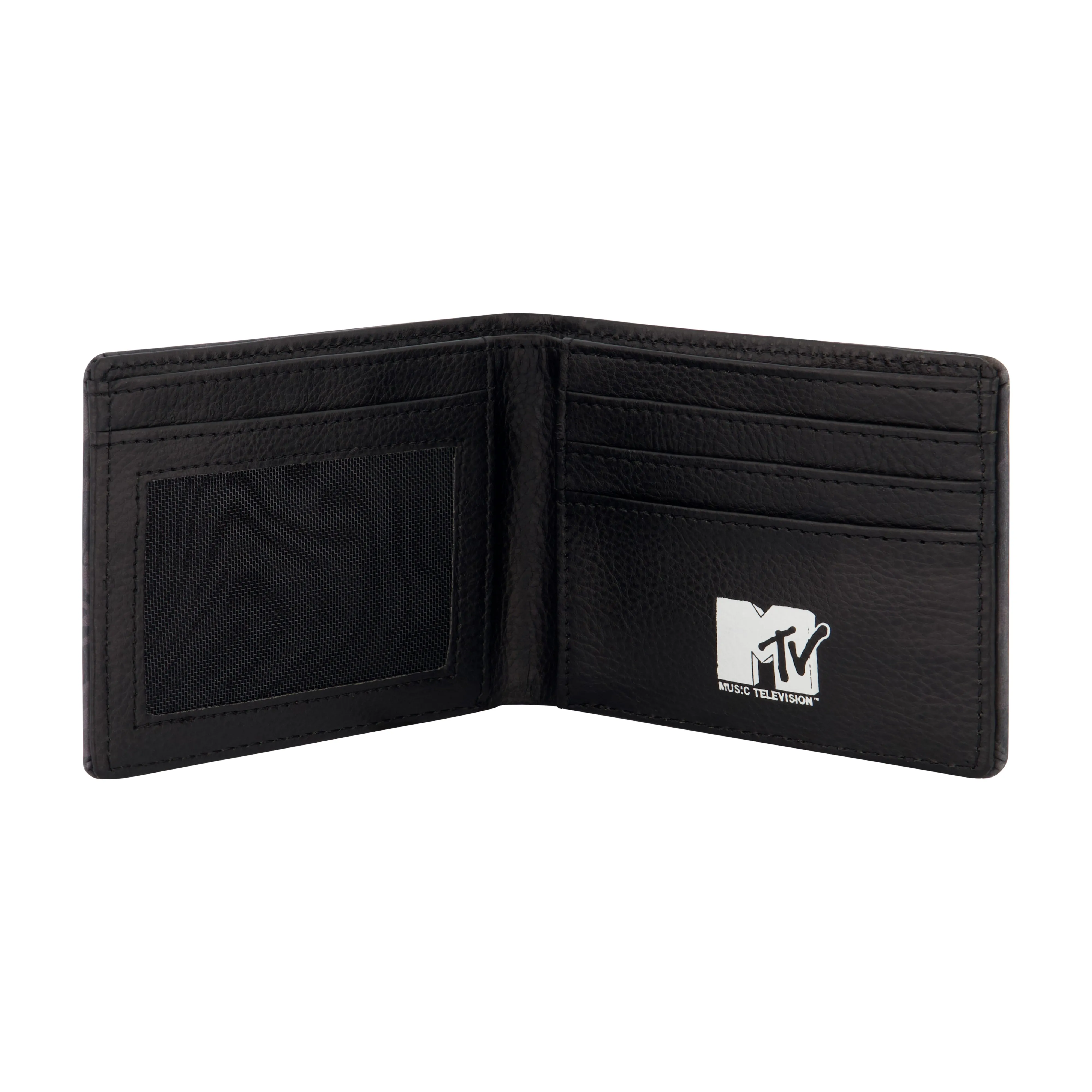 MTV LOGO Bifold Wallet, Slim Wallet with Decorative Tin for Men and Women