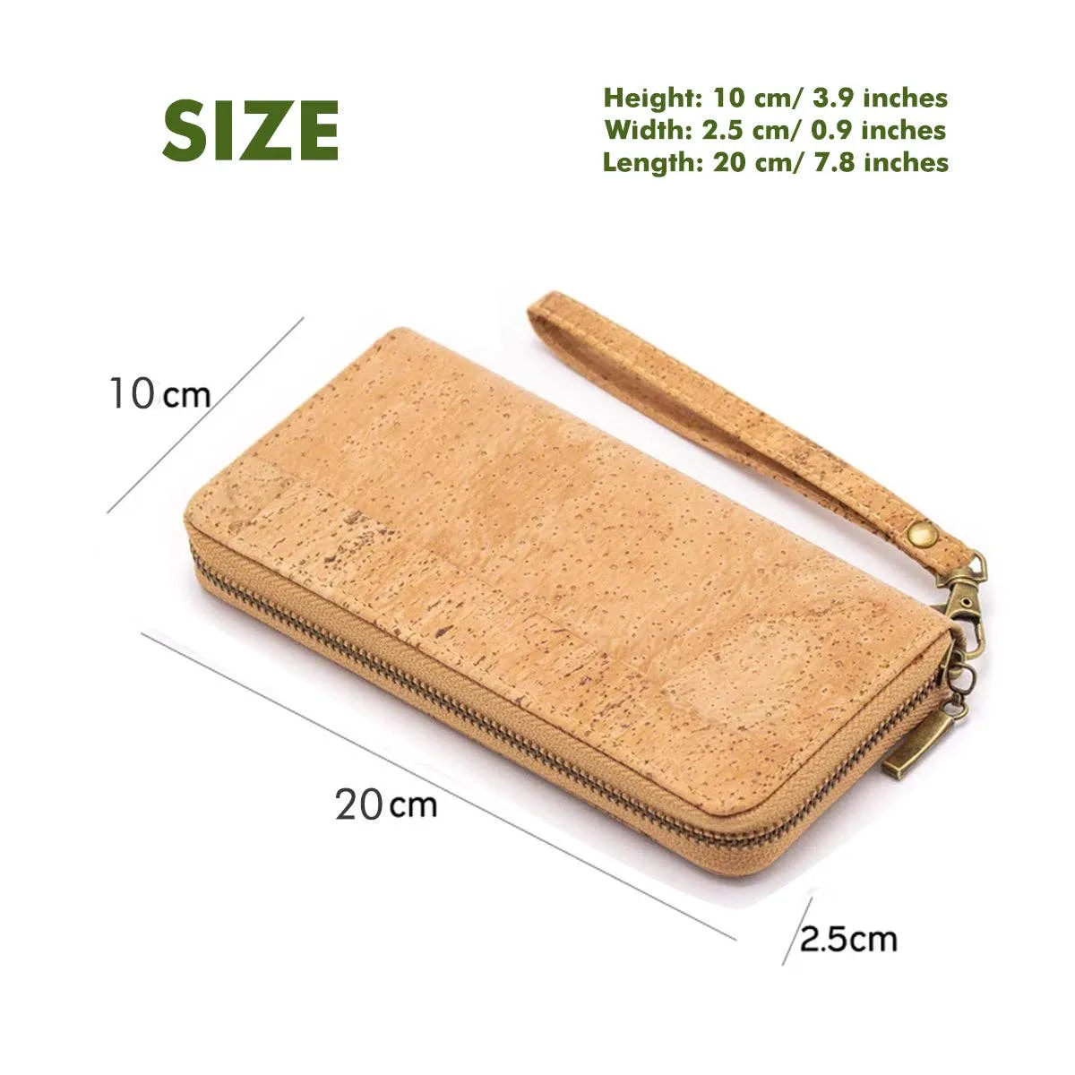 Natural cork women's classic vegan wallet Bag-324-F
