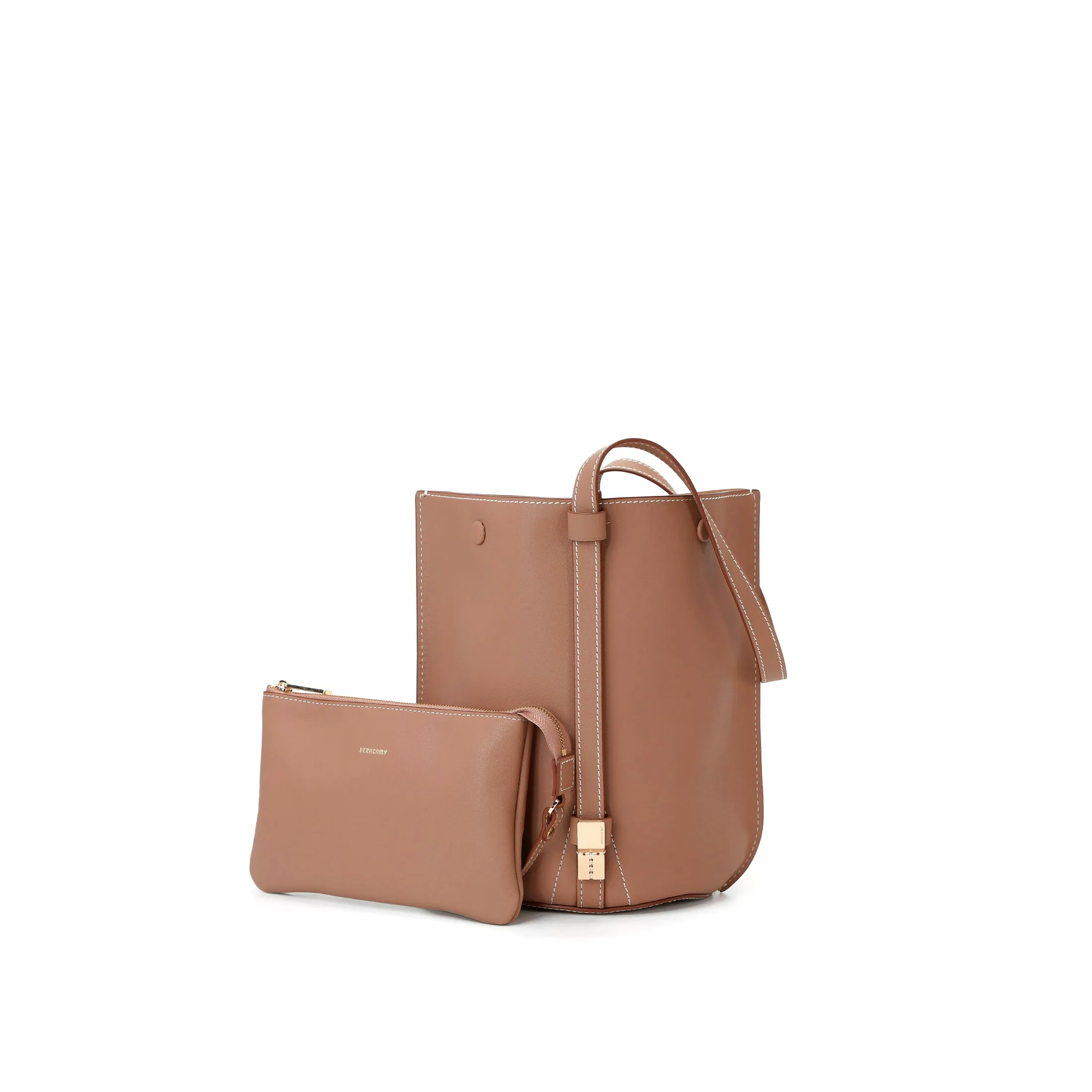 Orukami Flat Hook Convertible Bucket Tote Small - Caramel