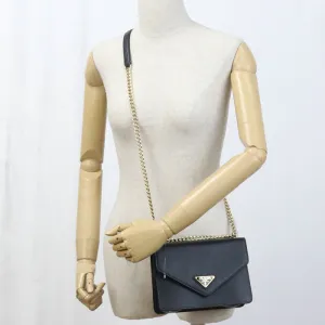 PRADA 1BD200 2EDV F0002 Shoulder Bag Safiano ChainShoulder Bag leather black Women
