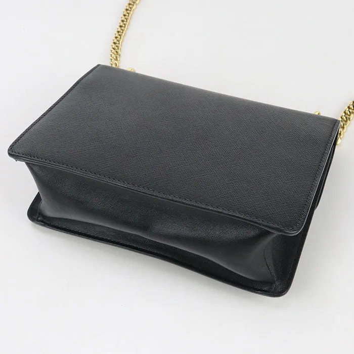 PRADA 1BD200 2EDV F0002 Shoulder Bag Safiano ChainShoulder Bag leather black Women