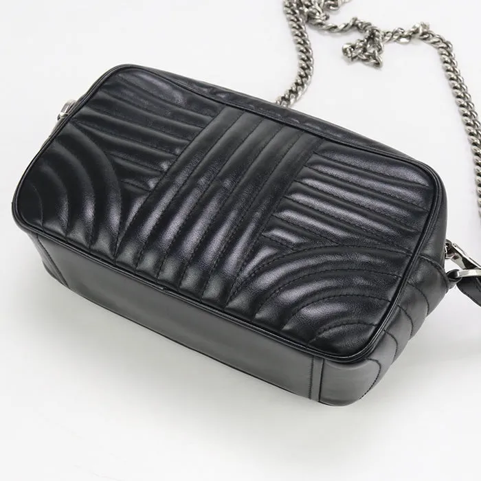 PRADA 1BH083 Shoulder Bag Diagram ChainShoulder Bag leather black Women