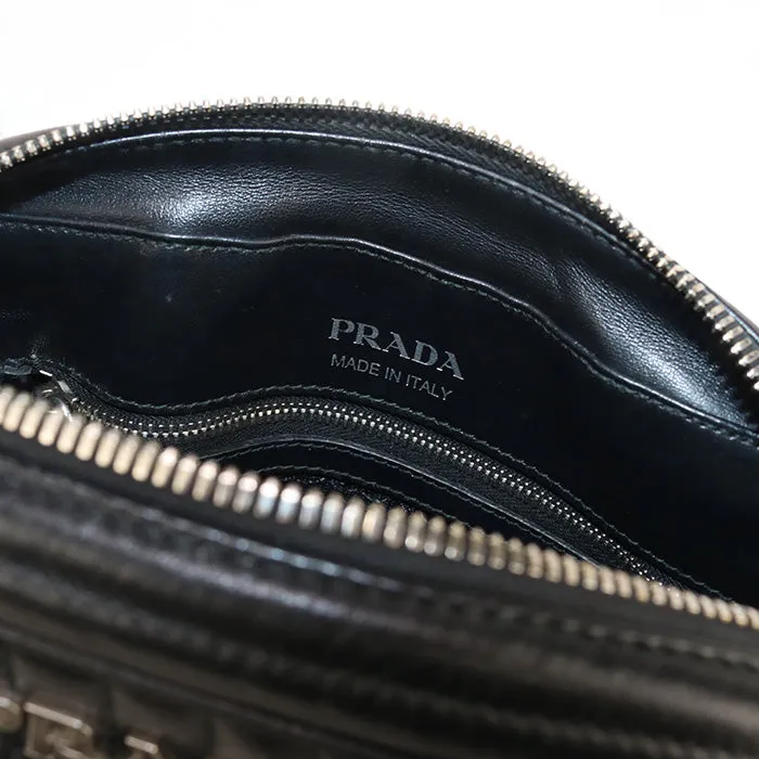 PRADA 1BH083 Shoulder Bag Diagram ChainShoulder Bag leather black Women