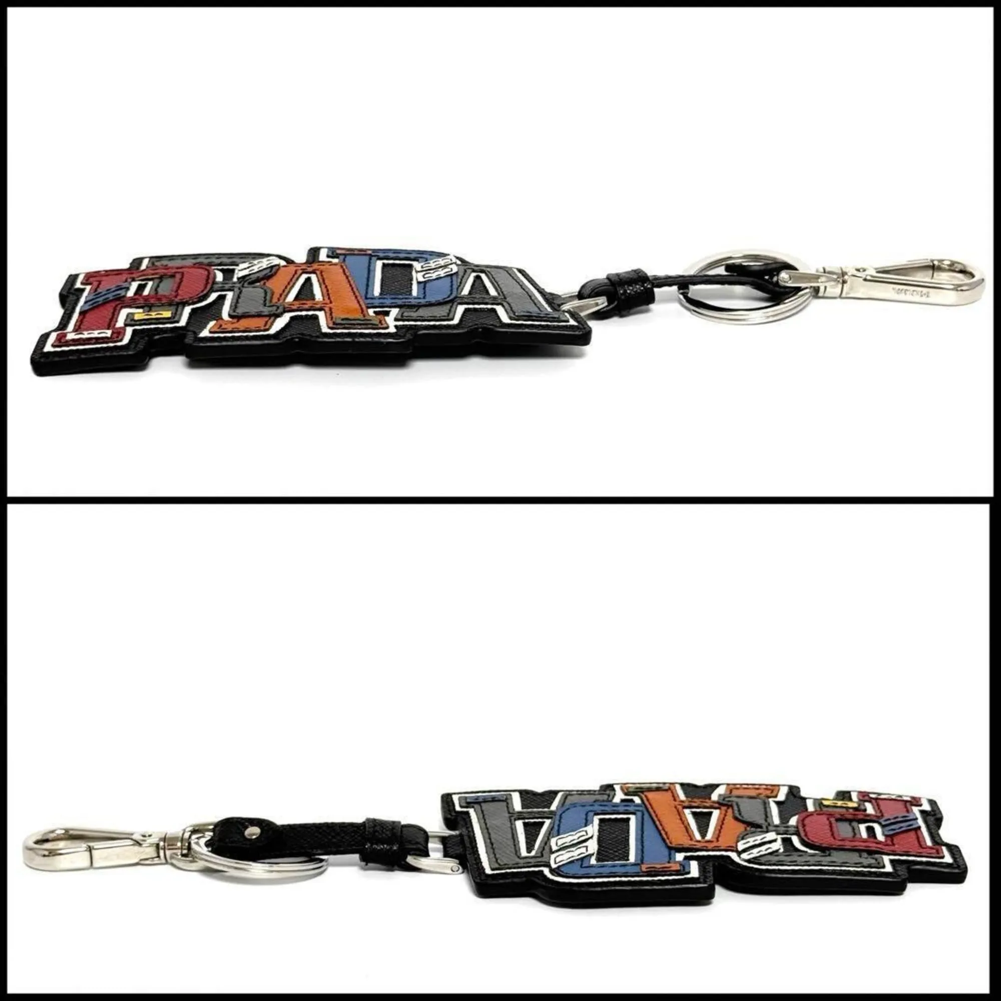 Prada Leather Metal Keyring (Pre-Owned)