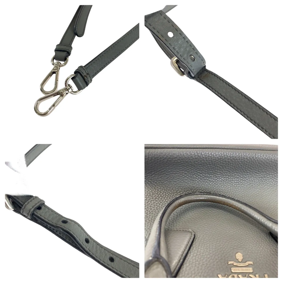 PRADA Shoulder Bag BN2579 leather gray Vitterodino logo