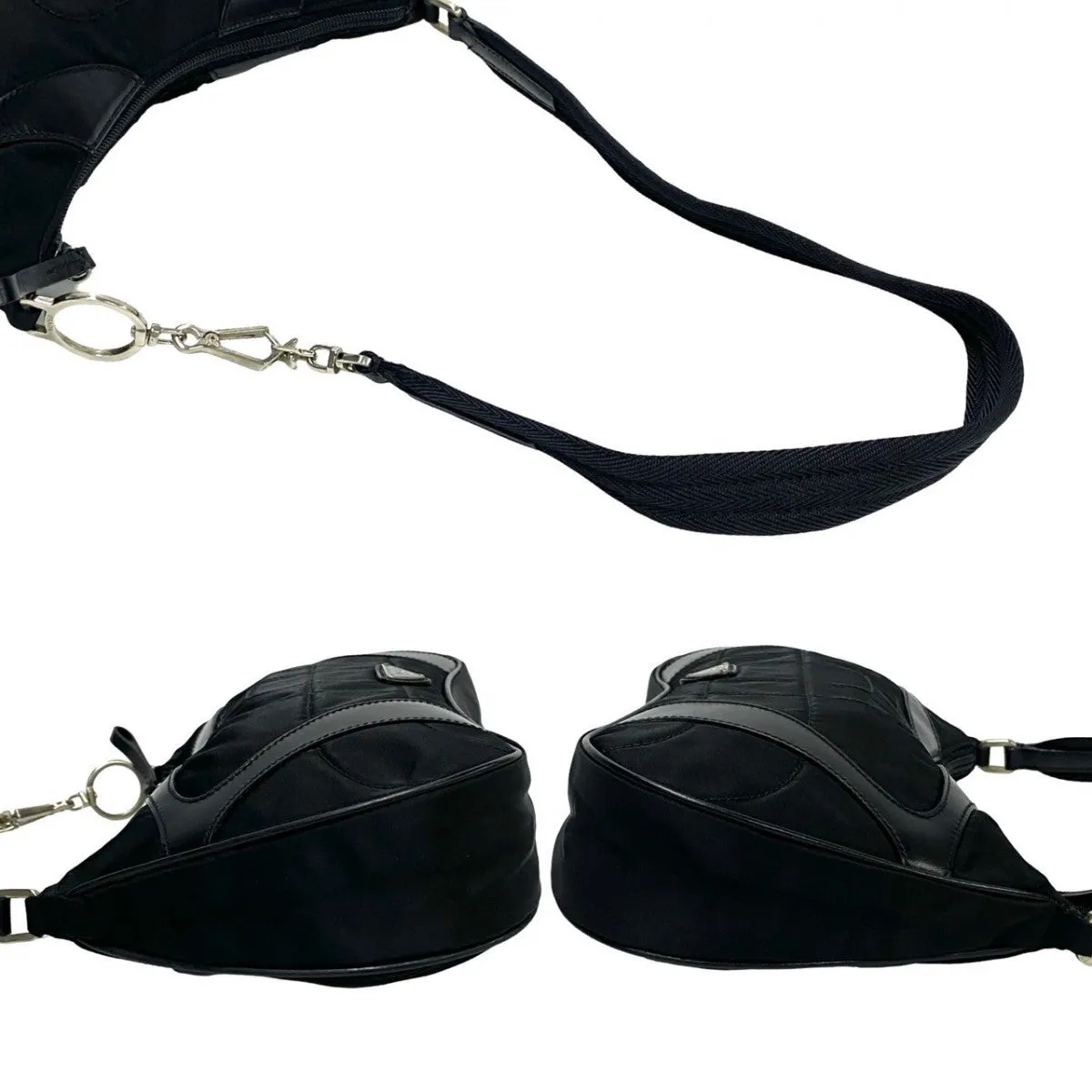PRADA Shoulder Bag leather black