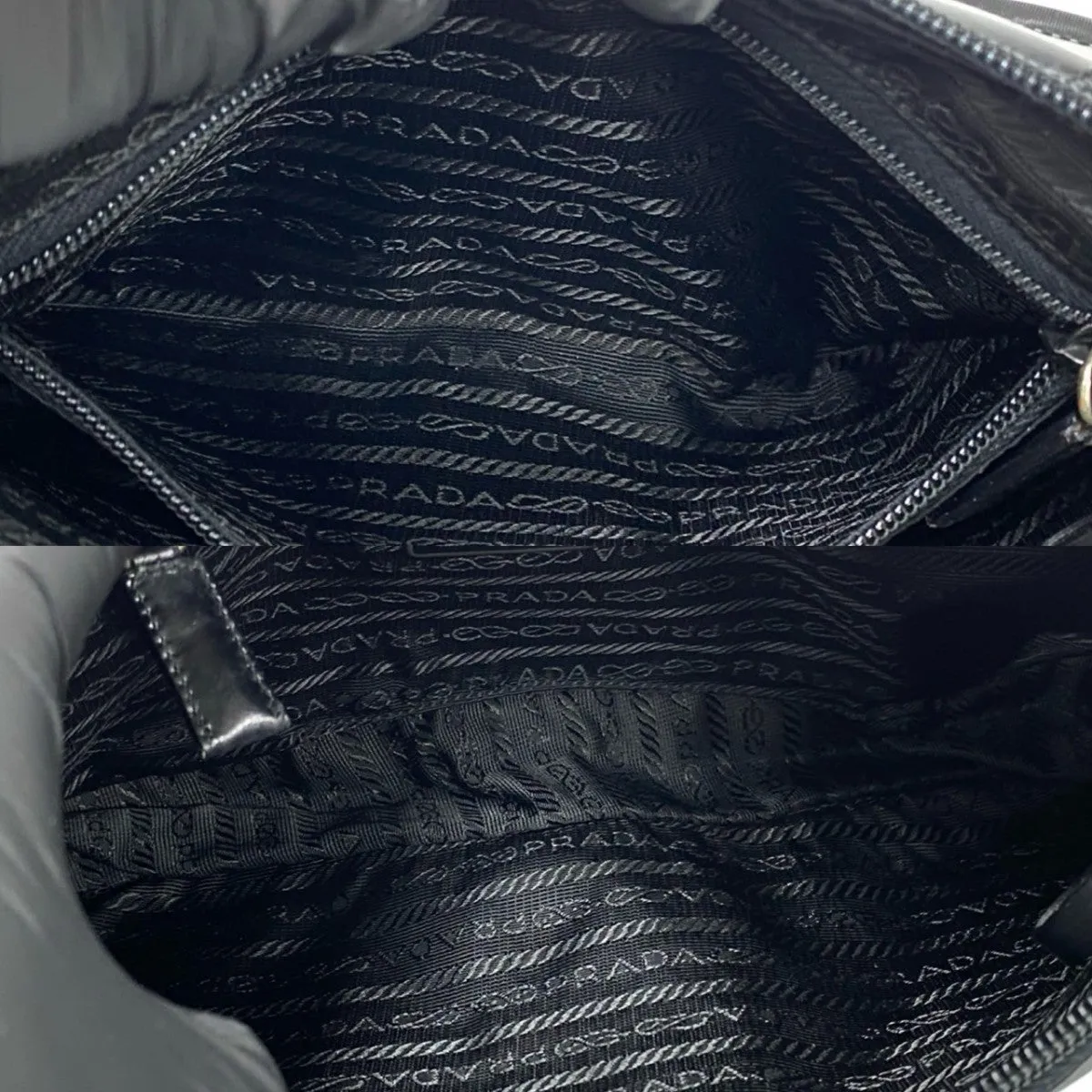 PRADA Shoulder Bag leather black