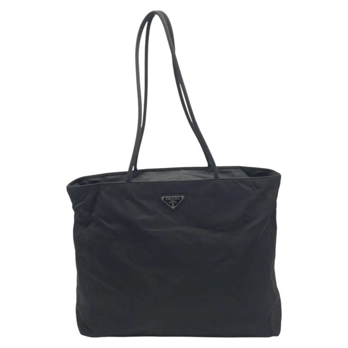 PRADA Tote Bag Nylon Black black Tote Bag Shoulder Bag Unisex Test Triangular logo Women Used