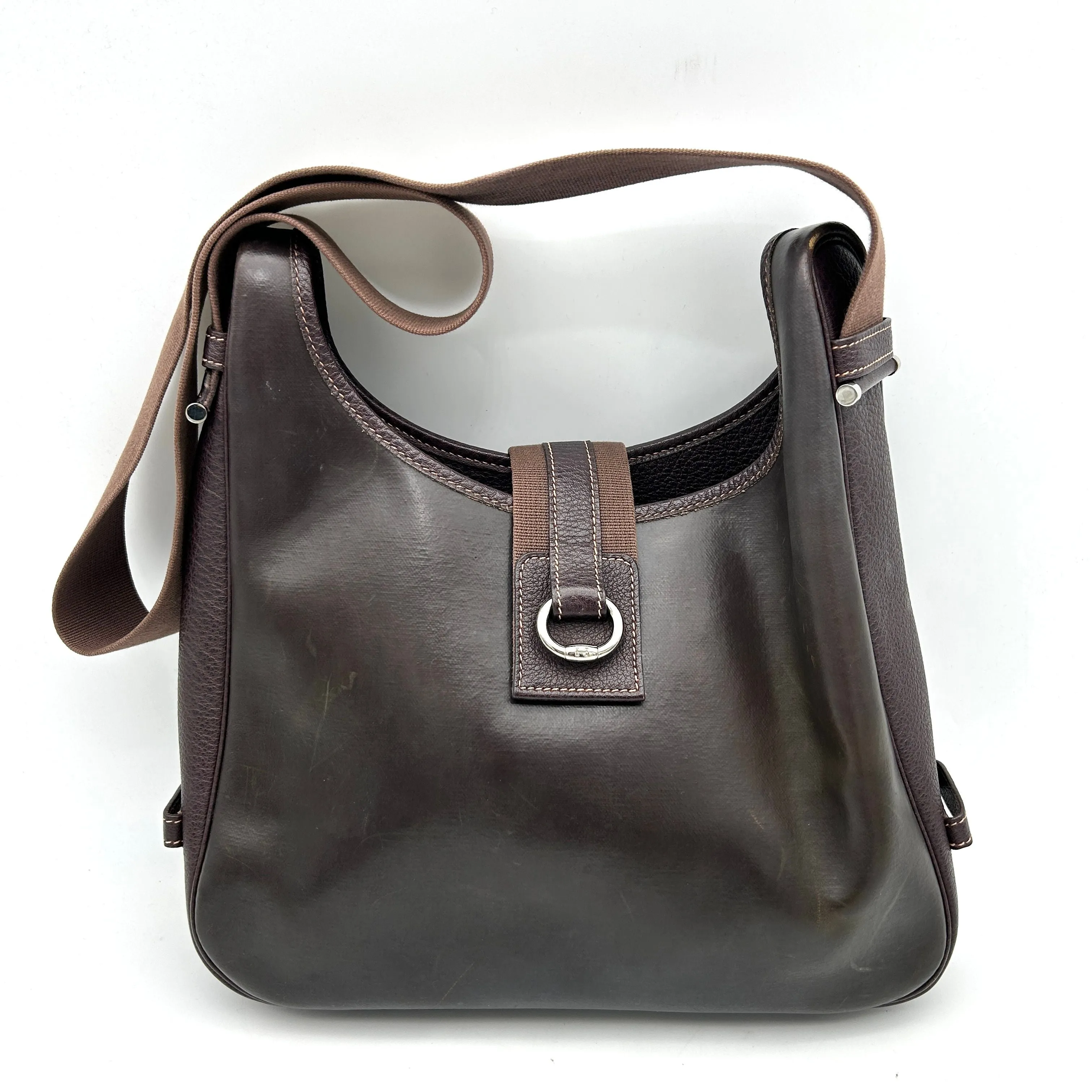 Pre-owned Hermes Leather Shoulder Bag Engraved ??D Silver Hardware Sako HERMES Shoulder Bag ITV9SIH7B2V2