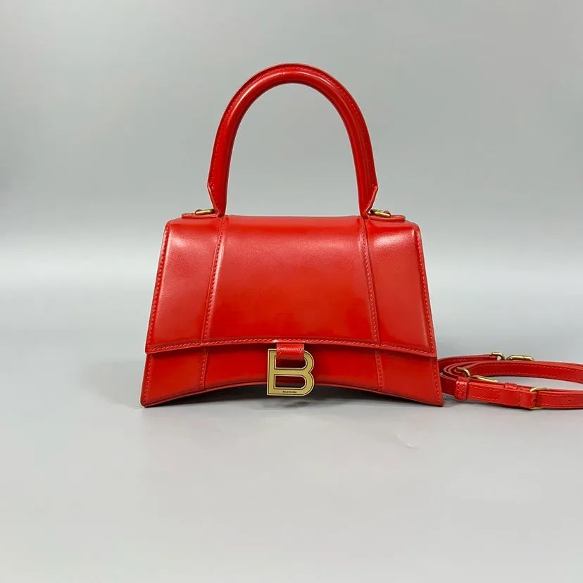 Preloved Balenziaga Hourglass S Red Leather Shoulder Bag XJ10823
