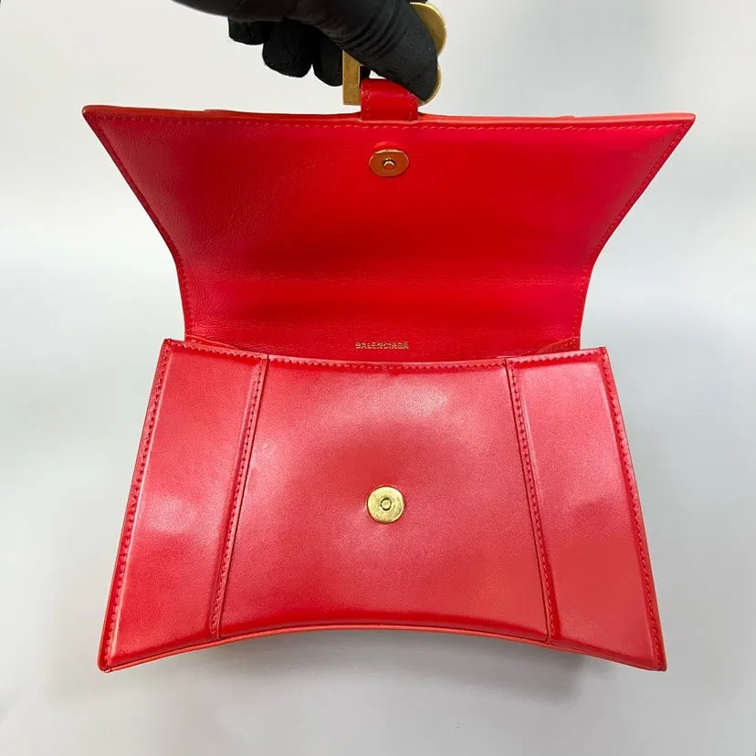 Preloved Balenziaga Hourglass S Red Leather Shoulder Bag XJ10823
