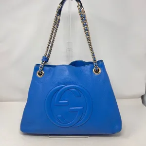 Preloved Gucci Soho Leather Chain Shoulder Bag AE935 in Blue