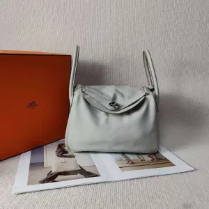 Preloved Hermes Lindy Bag 5022102 in Gray Leather Shoulder Bag