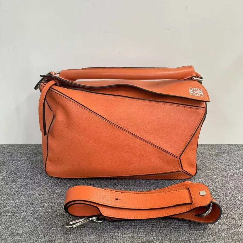 Preloved Loewe Puzzle Bag Orange Shoulder Bag