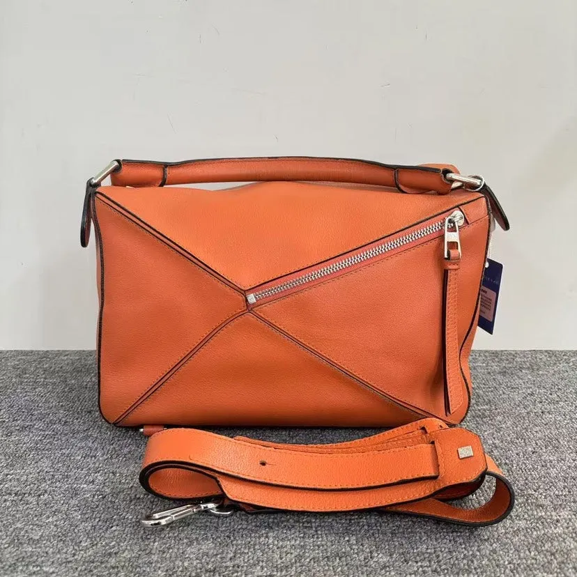 Preloved Loewe Puzzle Bag Orange Shoulder Bag