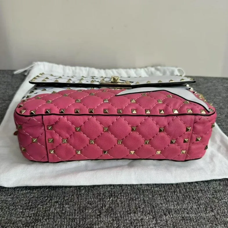 Preloved Valentino Rockstud Chain Bag White/Pink Shoulder Bag