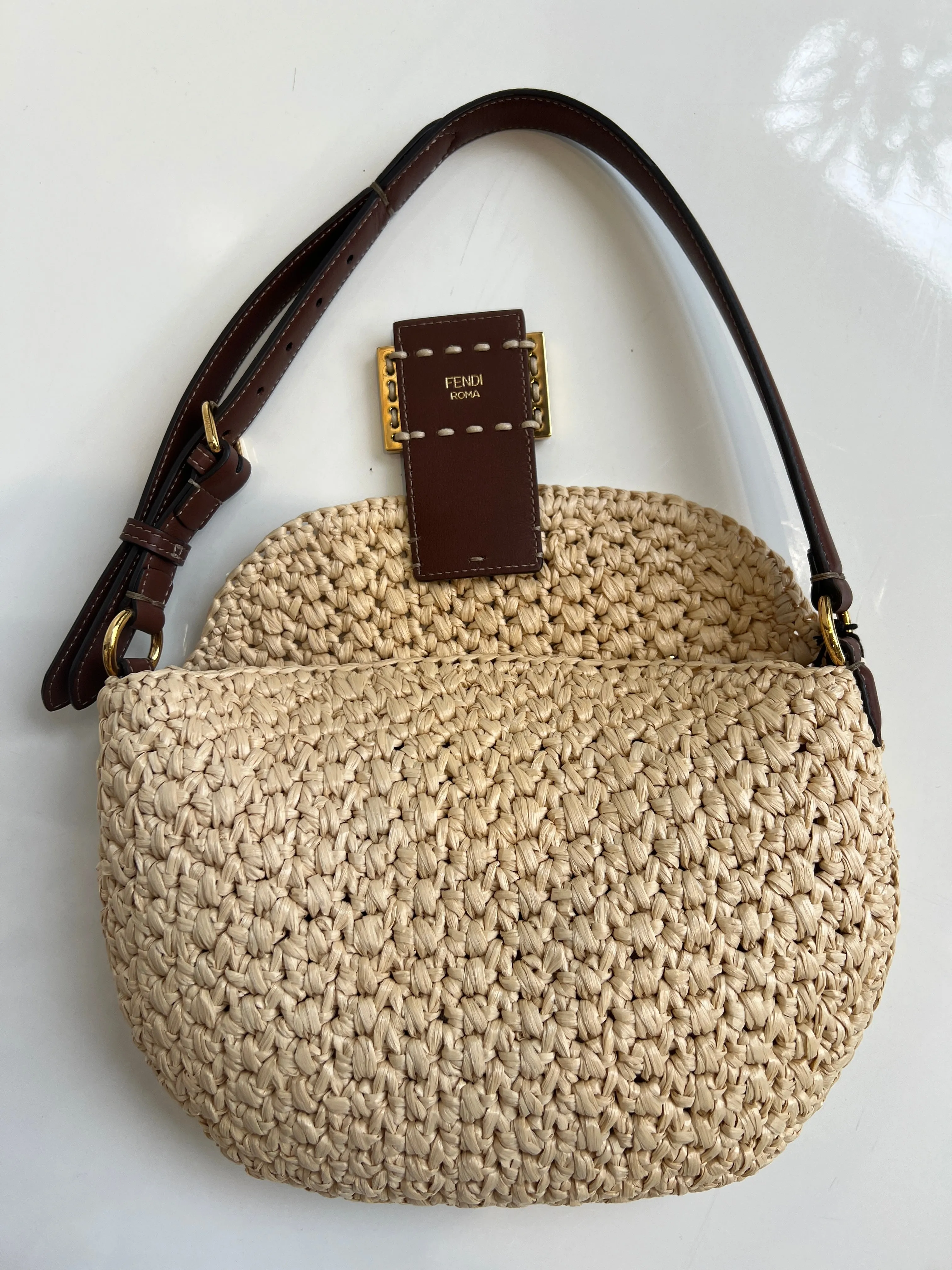 Raffia shoulder bag