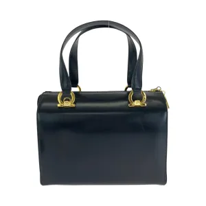 Salvatore Ferragamo Handbag leather Black GoldMetal Shoulder Bag Handbag 2way Gancini Women Used