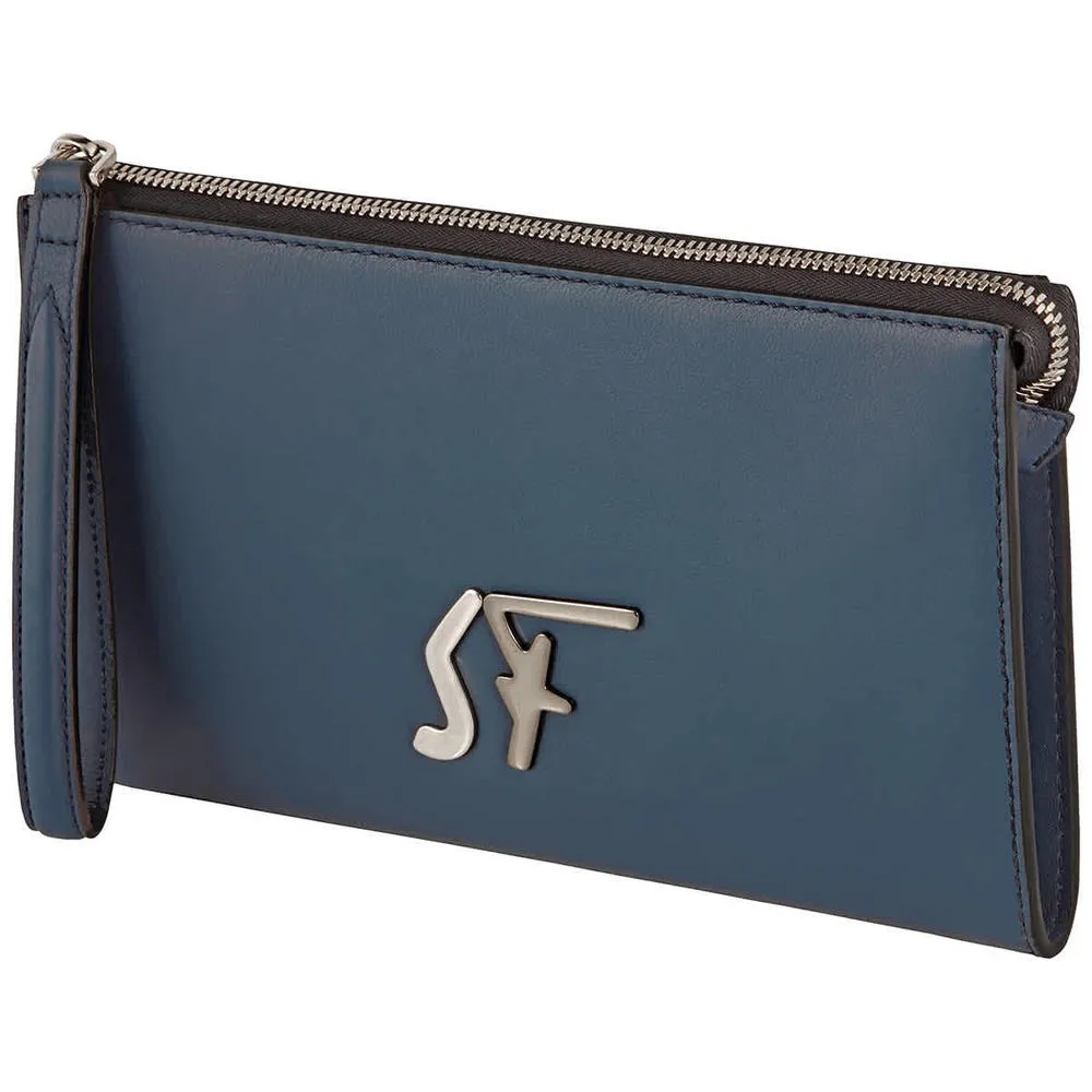 SALVATORE FERRAGAMO Logo 723815 Blue Document Holder