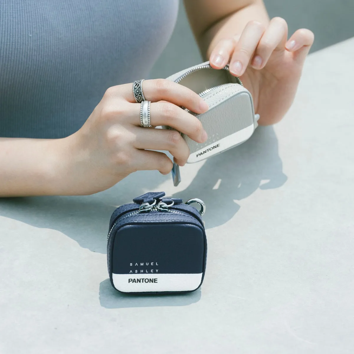 Samuel Ashley x Pantone Leather Key Chain Pouch