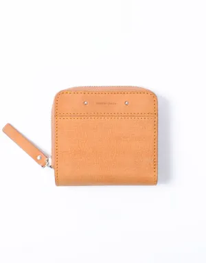Sand Round Zipper Compact Wallet No.04282
