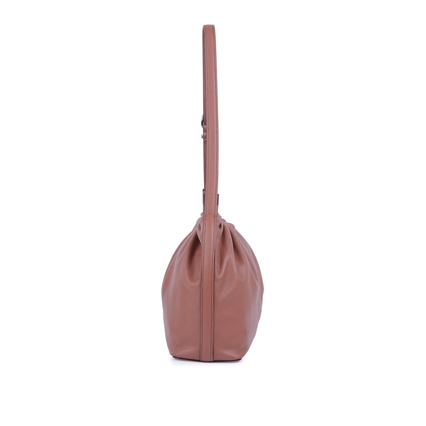 Scrunchie Zip Shoulder Bag - Coconut