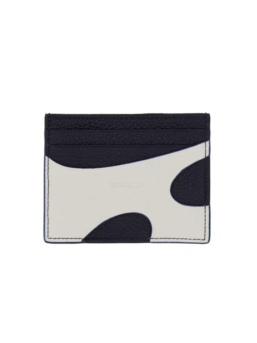 Textured Calfskin Card Holder With Modern Aesthetic