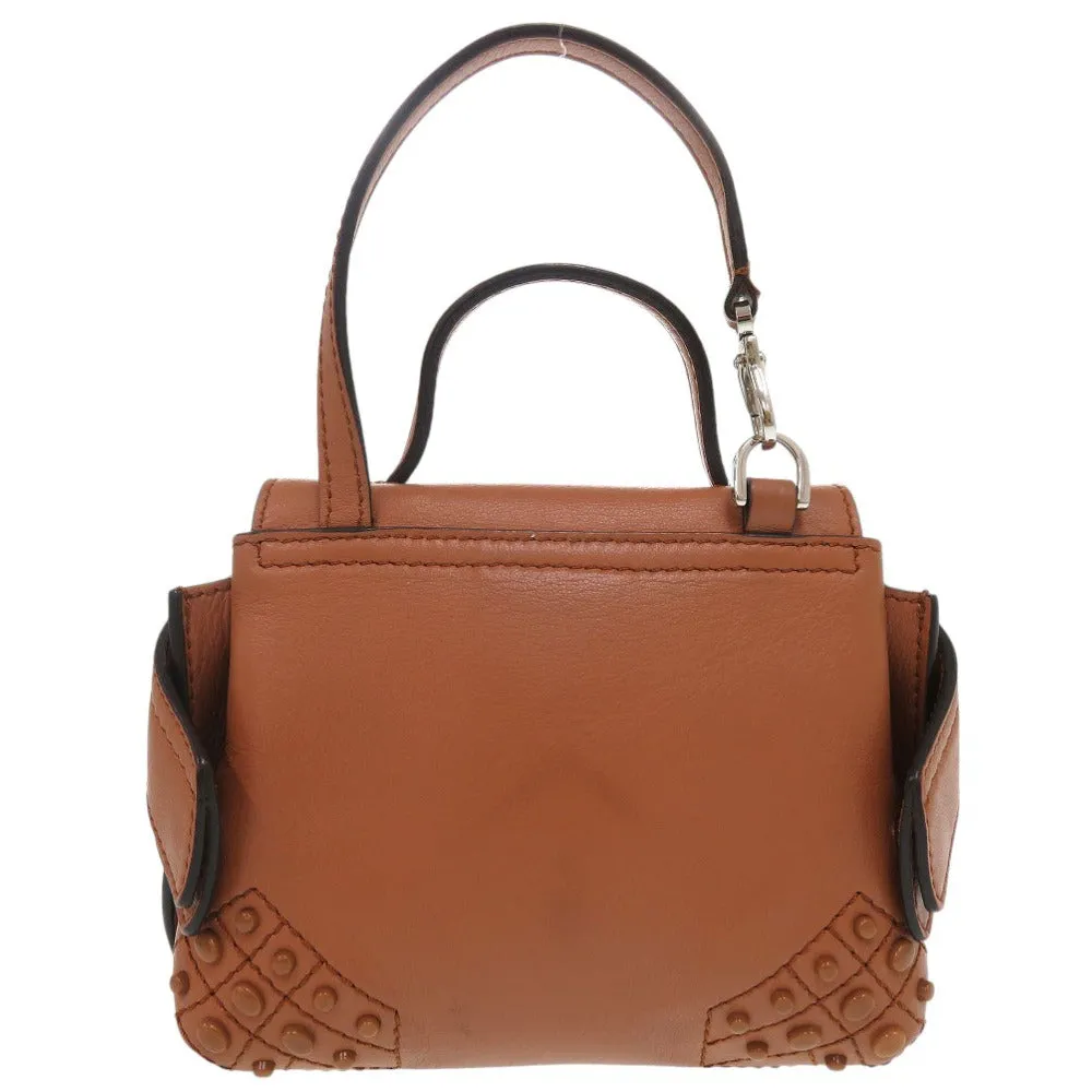 TOD?fS Handbag leather Brown 2WAY Micro Wave Bag Shoulder Bag Crossbody Women Used