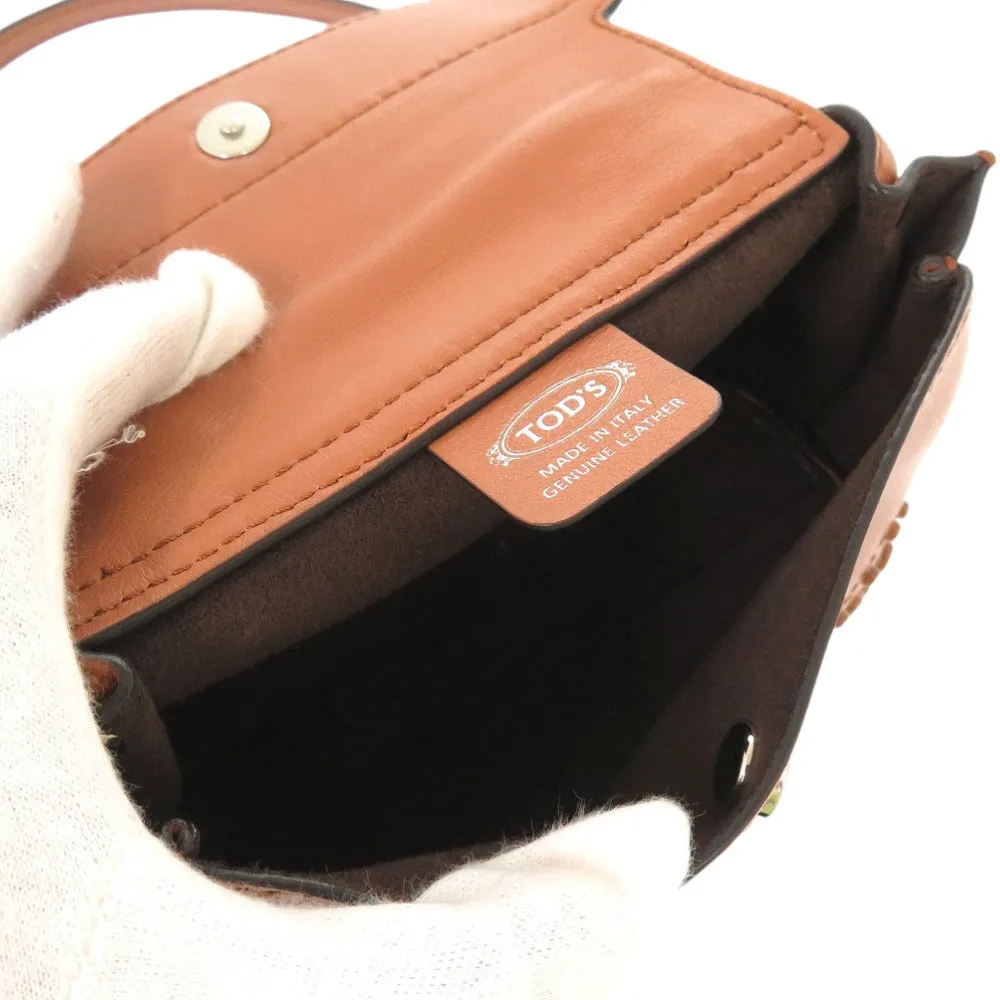 TOD?fS Handbag leather Brown 2WAY Micro Wave Bag Shoulder Bag Crossbody Women Used
