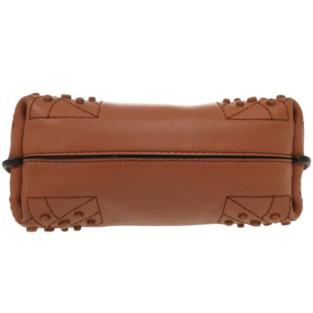 TOD?fS Handbag leather Brown 2WAY Micro Wave Bag Shoulder Bag Crossbody Women Used