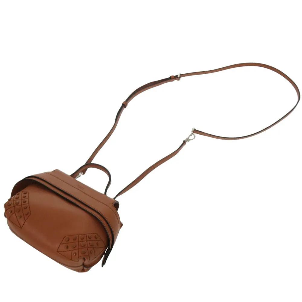 TOD?fS Handbag leather Brown 2WAY Micro Wave Bag Shoulder Bag Crossbody Women Used