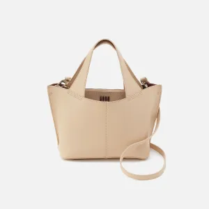 Vida Small Tote in Micro Pebbled Leather - Almond
