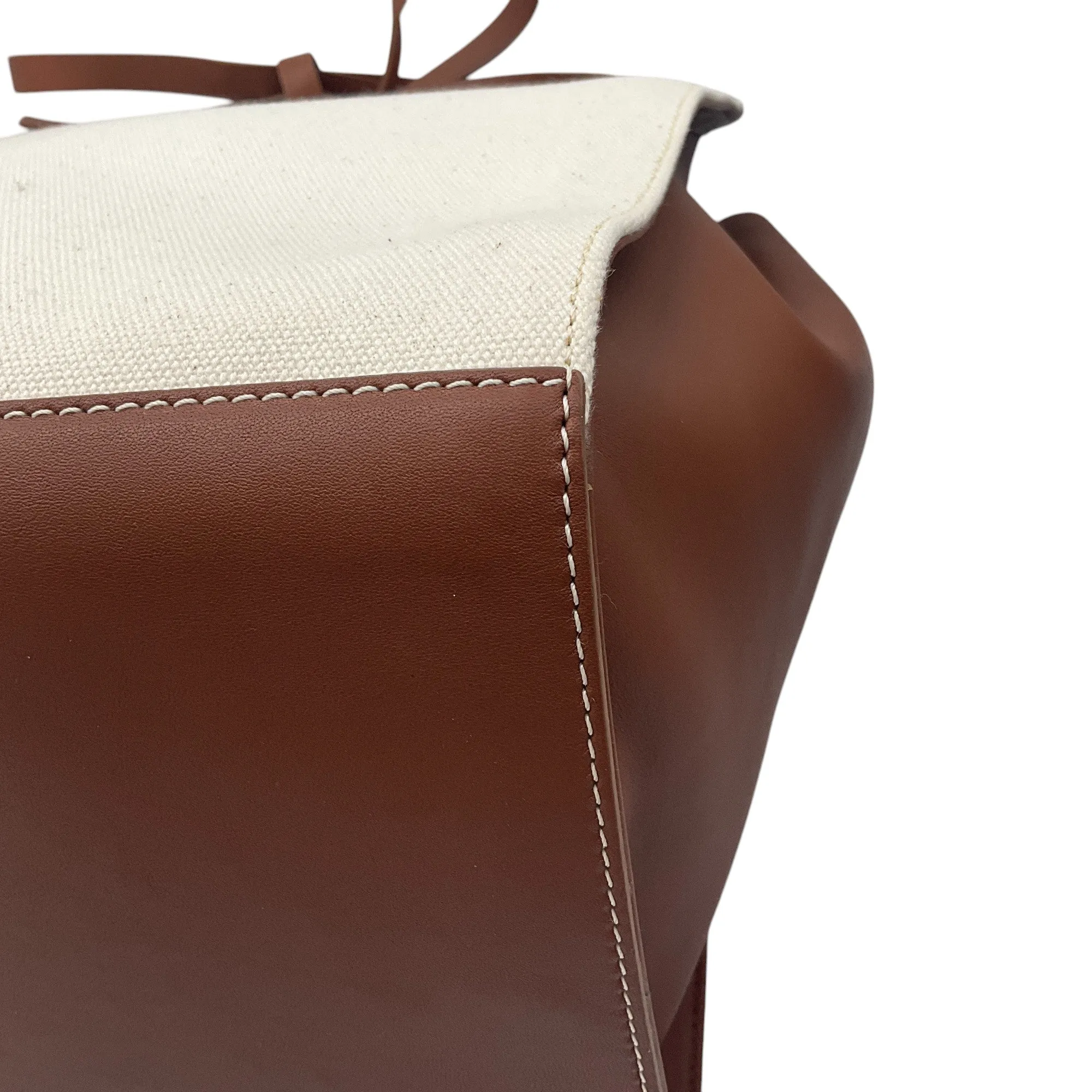 Vince Natural / Brown Leather Trimmed Linen Tote