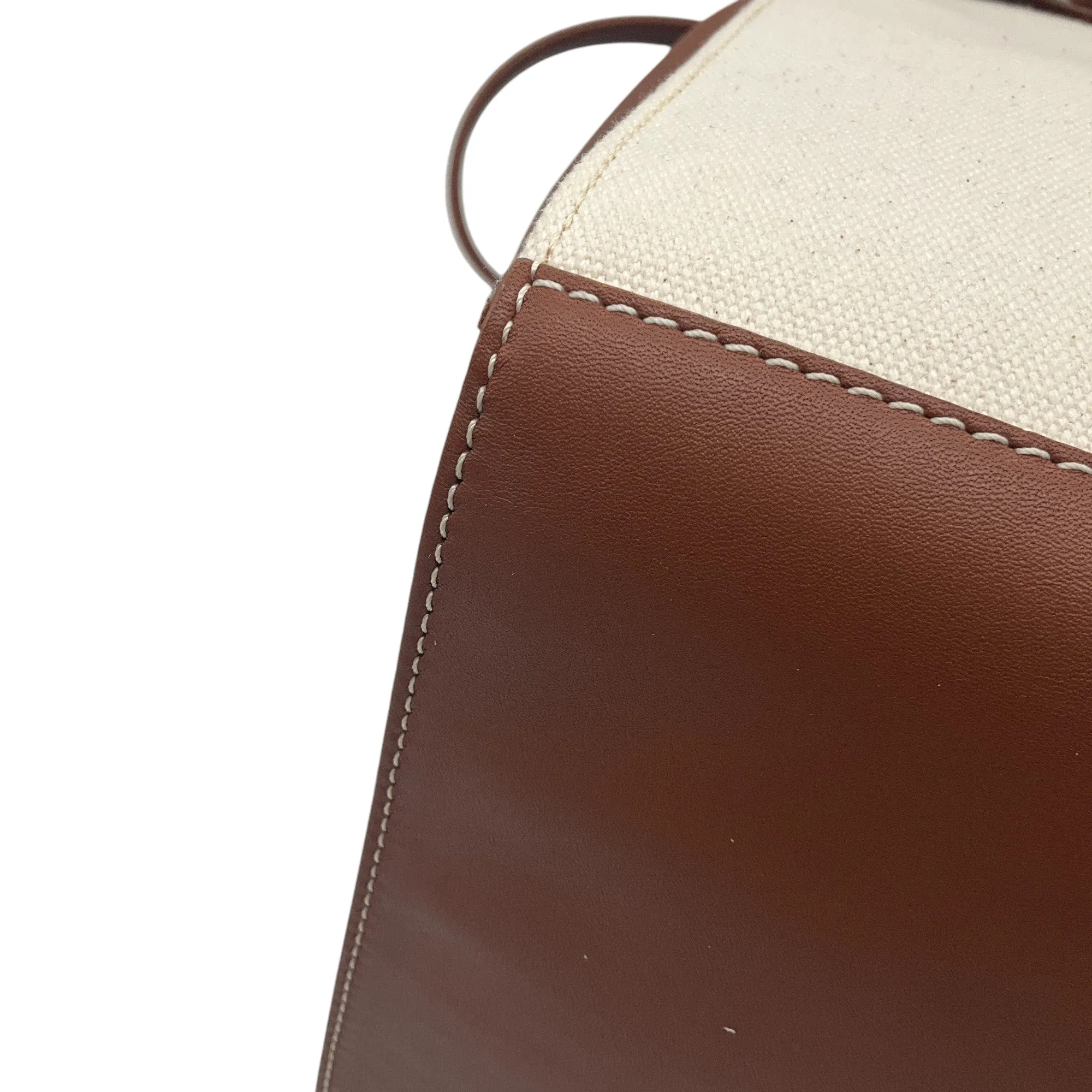 Vince Natural / Brown Leather Trimmed Linen Tote