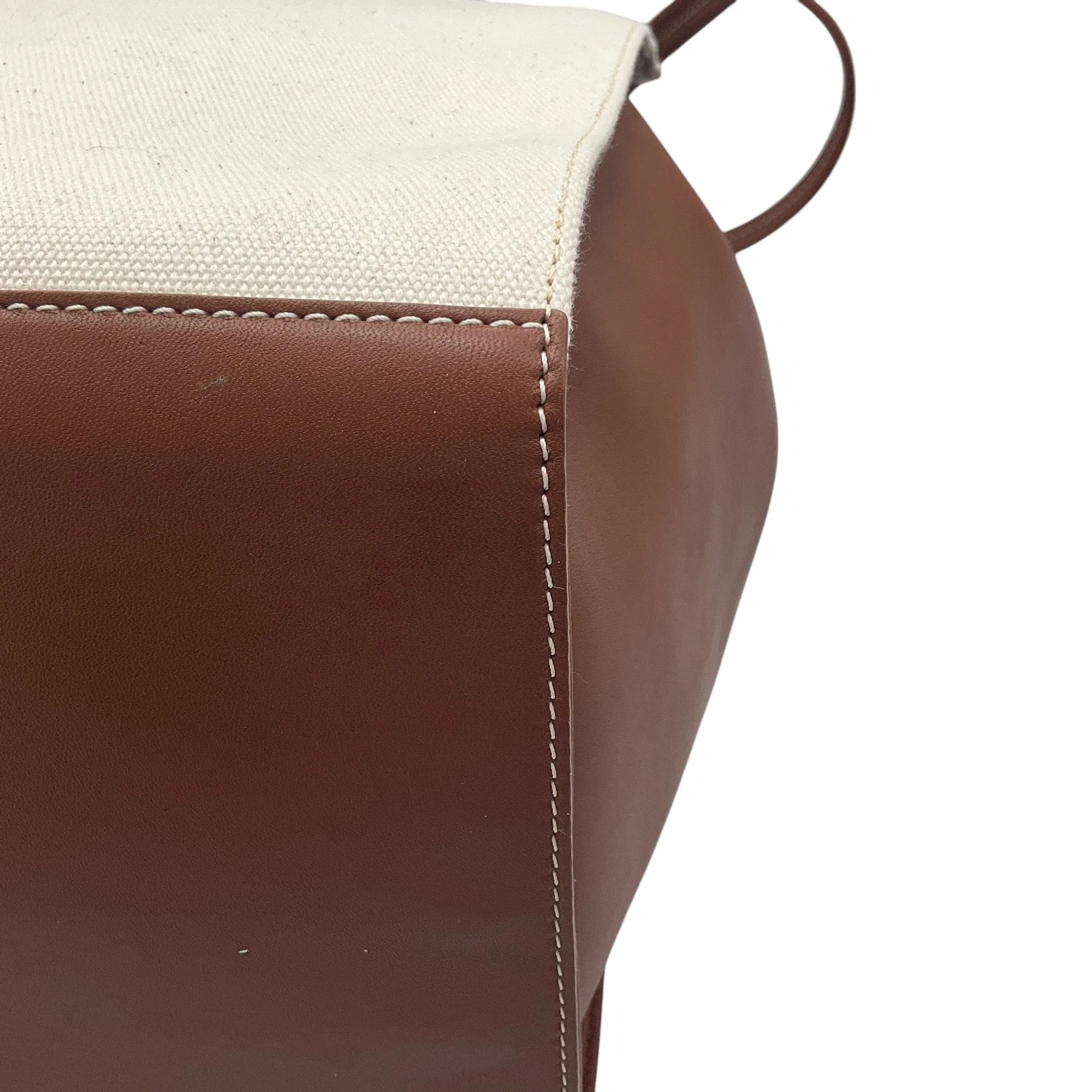 Vince Natural / Brown Leather Trimmed Linen Tote