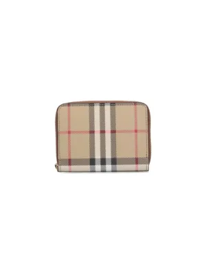Vintage Check" Zip Wallet ?Beige