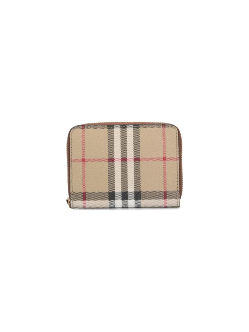 Vintage Check" Zip Wallet ?Beige