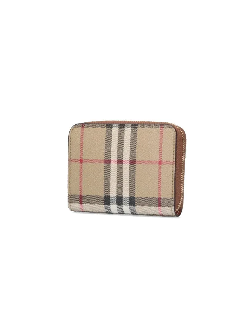 Vintage Check" Zip Wallet ?Beige