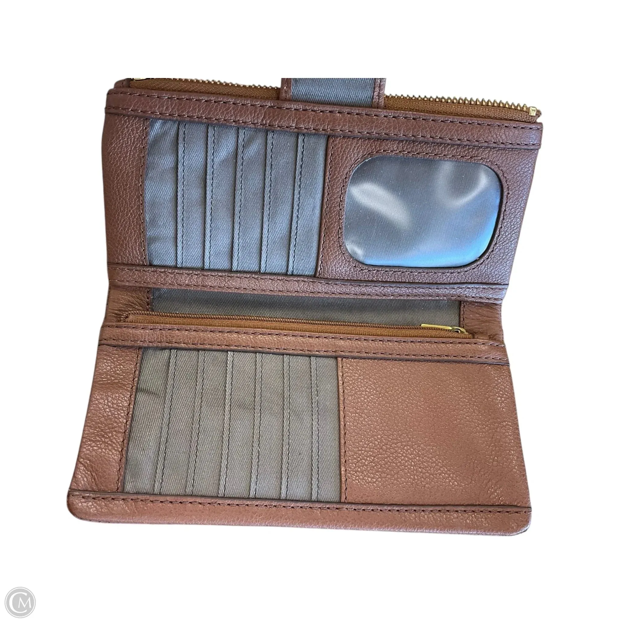 Wallet Leather By Fossil, Size: Large