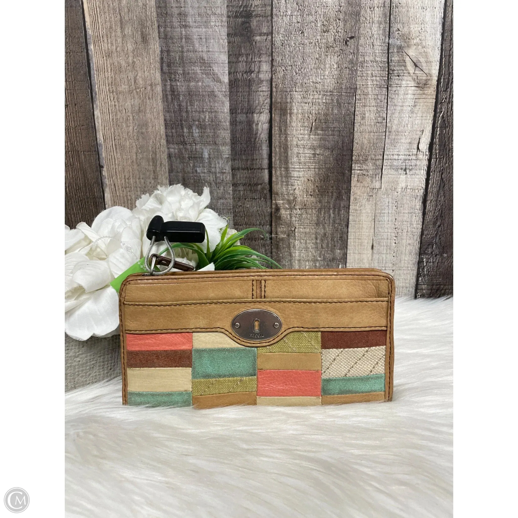 Wallet Leather By Fossil, Size: Medium